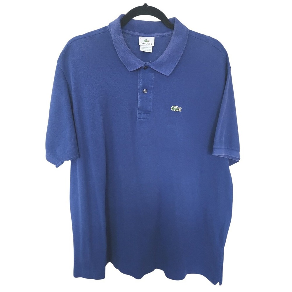 Lacoste Mens Royal Blue Pique Cotton Short Sleeve Polo Shirt Size 8 3XL Classic